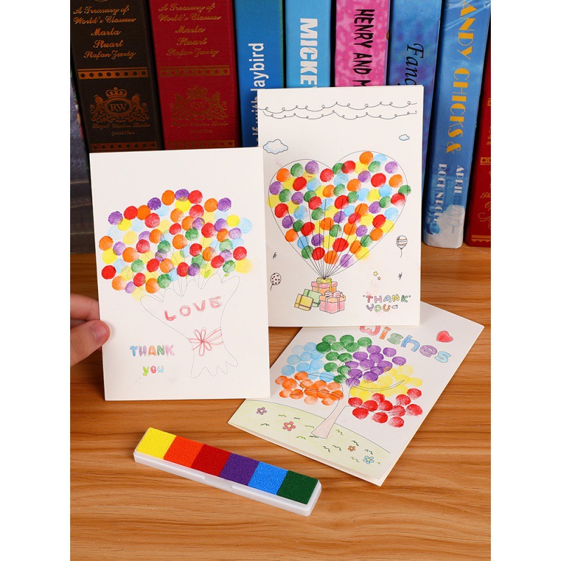 幼儿园毕业贺卡节手工制作diy材料包手指画立体片感谢老师