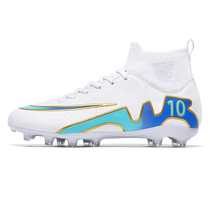 跨境外贸新款高帮足球鞋ag长钉足球鞋比赛专用训练鞋football男款