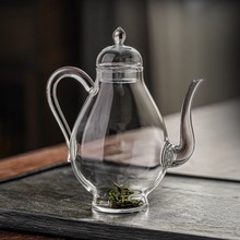 耐高温高硼硅玻璃泡茶器泡绿茶专用茶具仿宋执壶女士高颜值煮茶壶