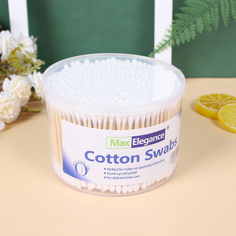 Double Ended Cotton Wwabs Wooden Stick Cotton Rod Cleaning Cosmetic Cotton Swab Ear Picking Swab Barrel