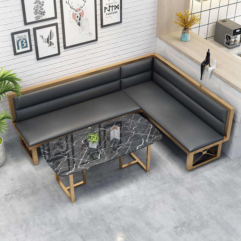 网红奶茶店咖啡厅酒吧卡座沙发餐饮桌椅组合简约会客洽谈沙发