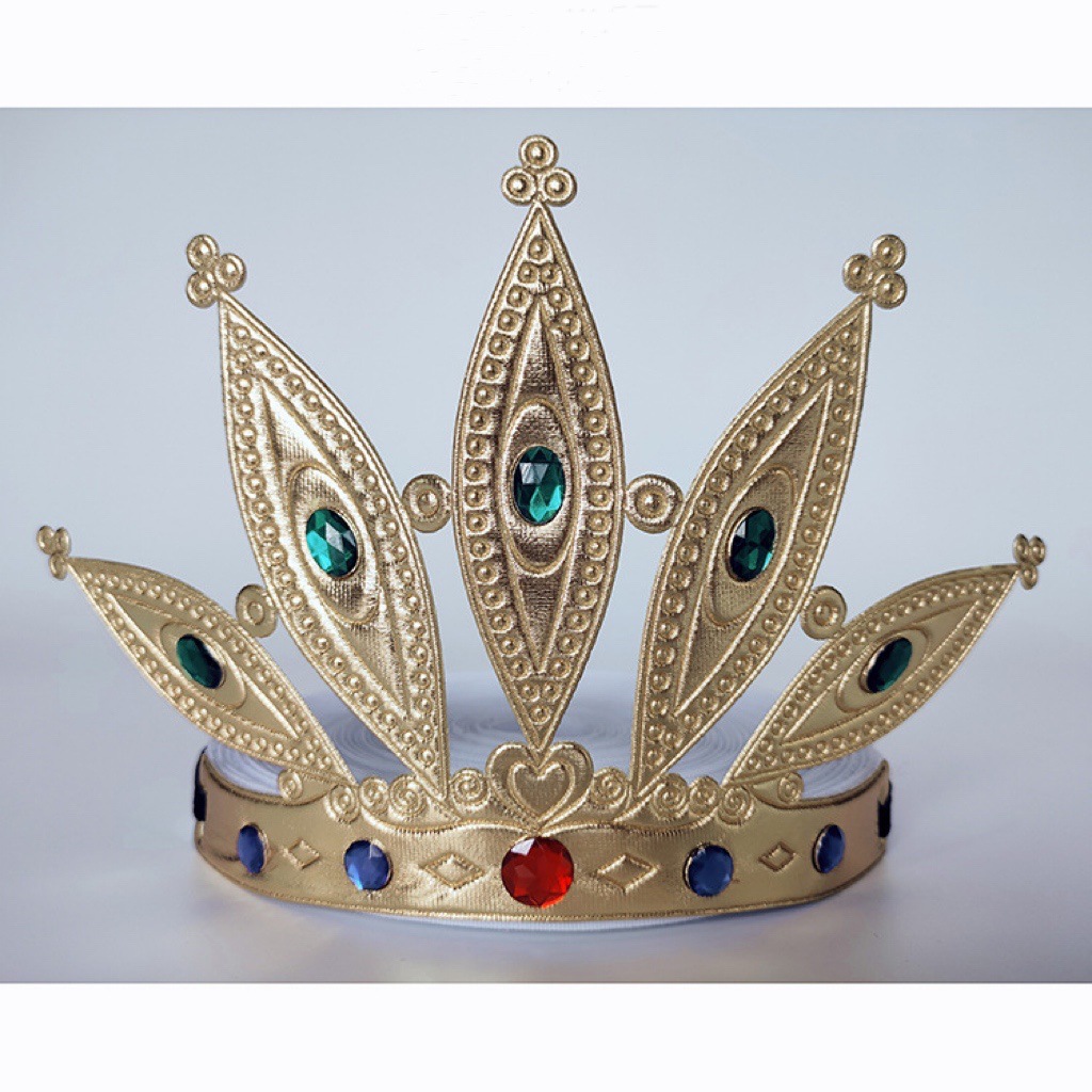 生日帽皇冠 儿童成人金色王冠蛋糕装饰国王钻石亮布头饰发箍装扮