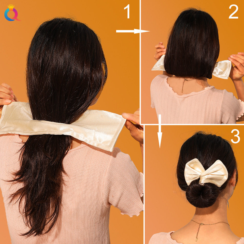 Qiyue Cross-Border New Arrival Deft Bun Bow Hair Band Bun Updo Gadget Lazy Magic Banana Clip