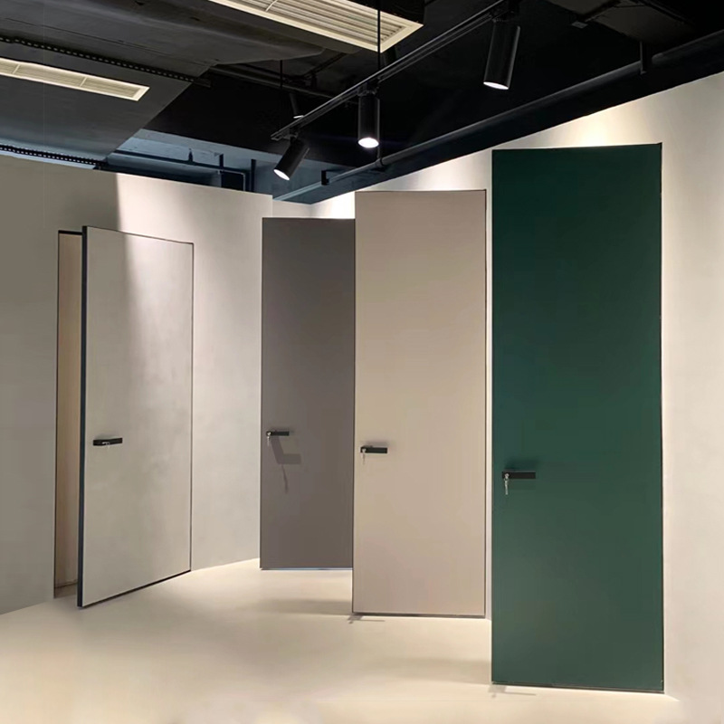 工厂直销铝木门极简无框门背景墙隐形门暗门室内平开一门到顶房门