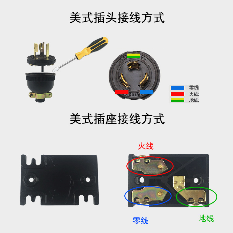 三相电机插头接线法图片