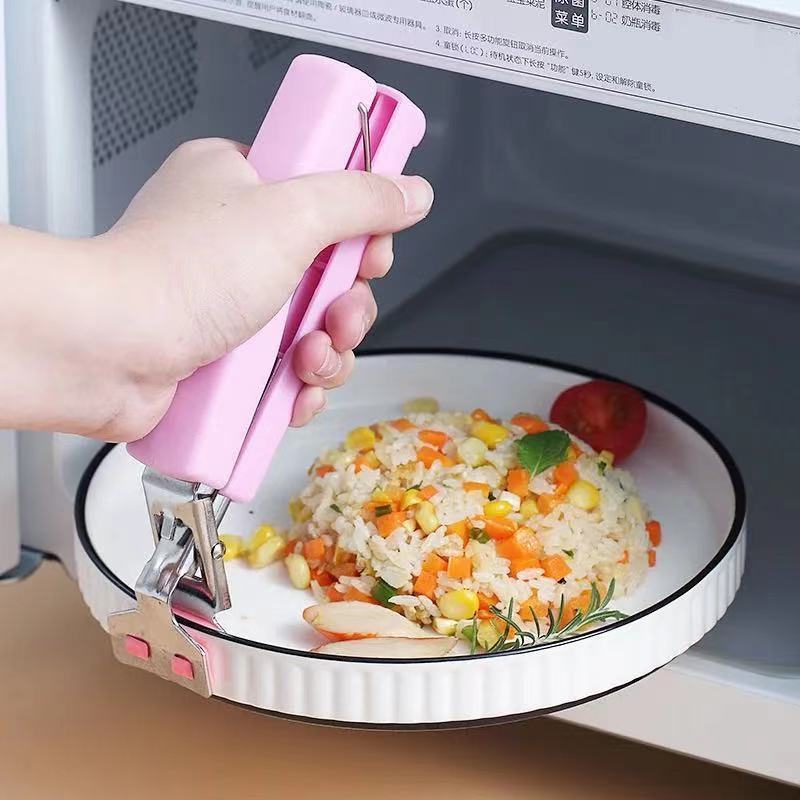 Factory in Stock Anti-Scalding Clip Dish-Grabbing Device Bowl Clip High Temperature Resistant Non-Slip Bowl Non-Slip Stainless Steel Dish Clip Kitchen Household