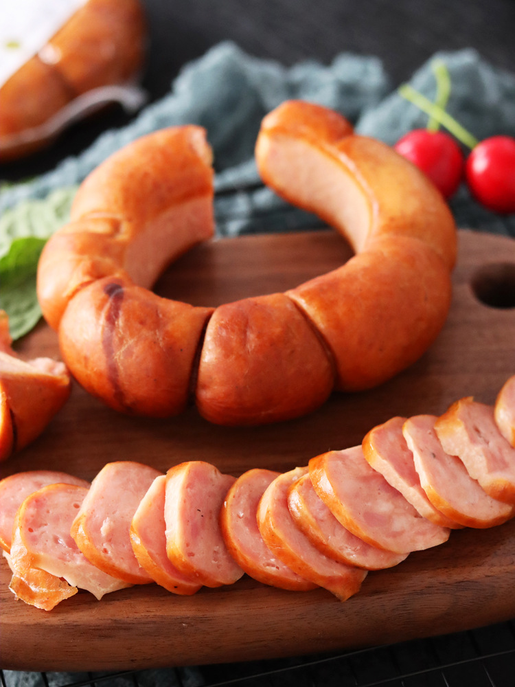 俄罗斯风味戈尔巴萨熏肉盘肠果木熏制香肠腊肠俄式火腿即食品-阿里巴