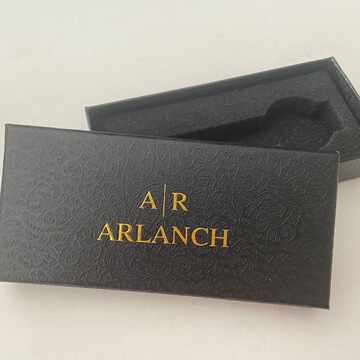 arlanch 品牌手表盒硬纸盒长方形鳄鱼纹烫金logo礼品手提袋手表盒