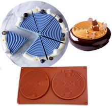 蚊香盘模具2连蚊香盘形千层烘焙蛋糕螺纹硅胶意大利甜点模模具