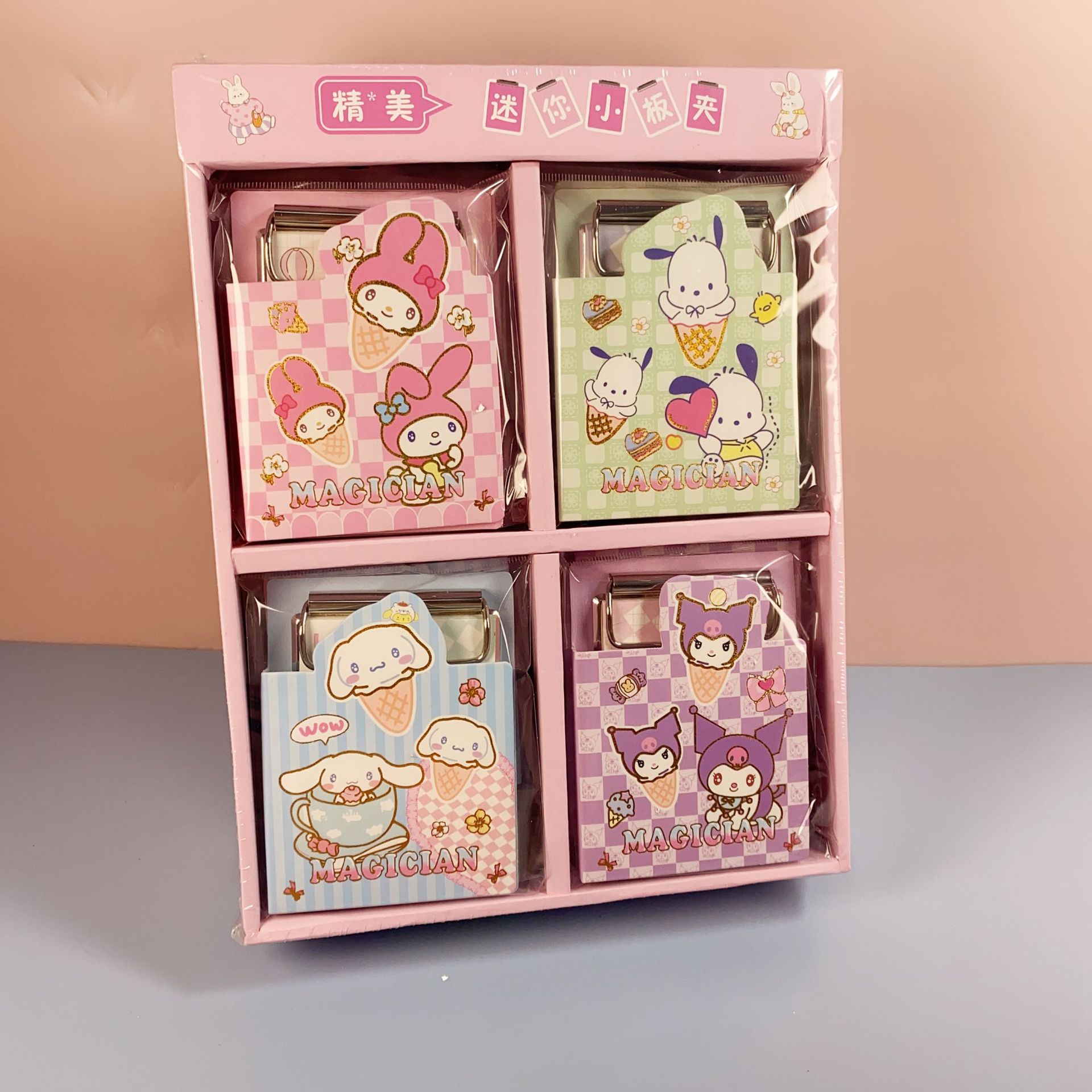 外贸新款三丽鸥冰淇淋库洛米美乐蒂夹板迷你便签本手账本留言纸批