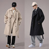 Korean Edition Spring and autumn season Mid length version Windbreaker coat man Youth Trend leisure time jacket Jacket Men's overcoat