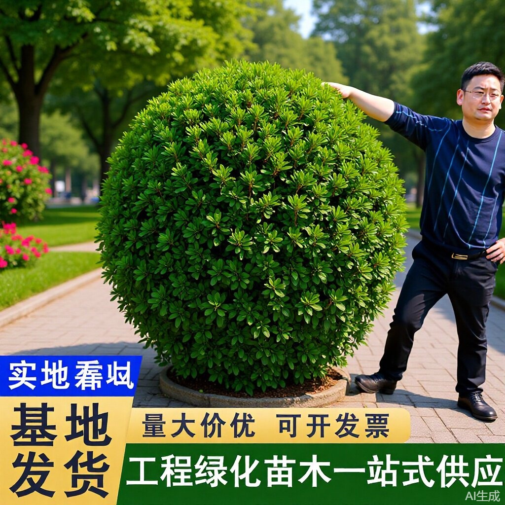 批发大叶黄杨球冬青球园林庭院工程绿化造景优绿植市政工程