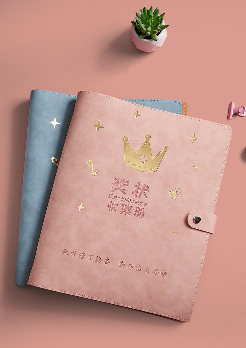 a4奖状收集册女孩男孩a3大号学生荣誉证书儿童宝宝画作收藏收纳册