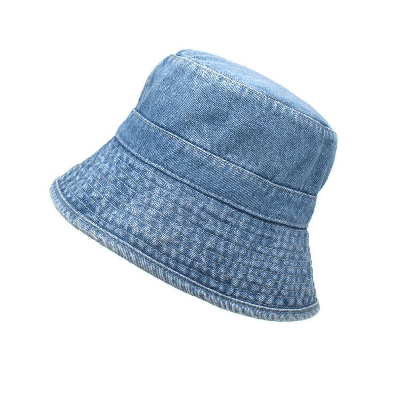 Washed Jean Fisherman Hat Japanese Style Women's Big Brim Makes Face Look Small Cover Face Bucket Hat Men's Korean Style All-Match Couple Hat Fashion