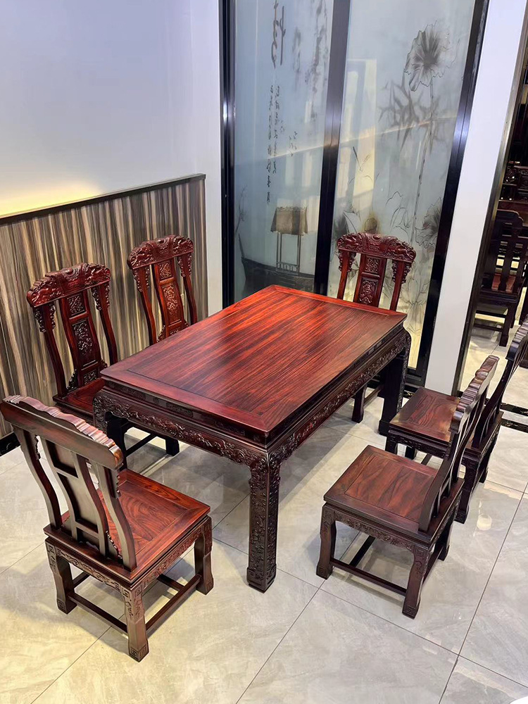 红木家具印尼黑酸枝餐桌阔叶黄檀1.