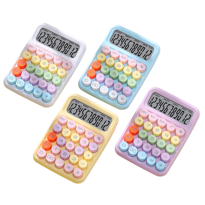 Good-looking Mechanical Keyboard Calculator Only for Student Exams Portable 12-Digit Calculator