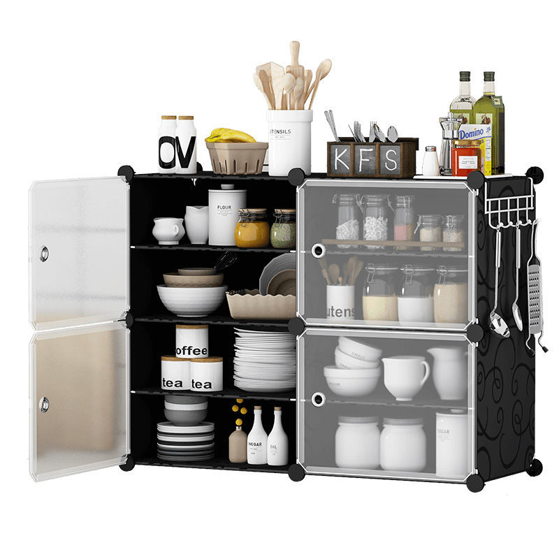 碗柜橱柜简易厨房柜放碗筷厨具柜灶台餐边组合储物收纳柜子多功能