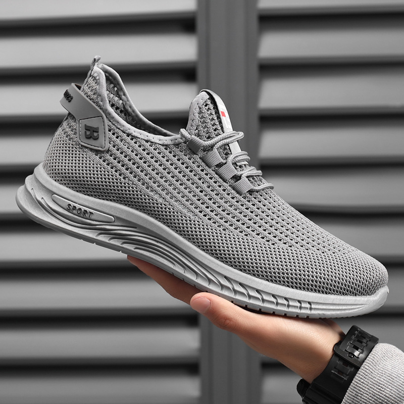 Summer Mesh Shoes Men's New Korean Style Breathable Comfortable Mesh Slip-on Dad Shoes Men's Shoes Sports Casual Deodorant