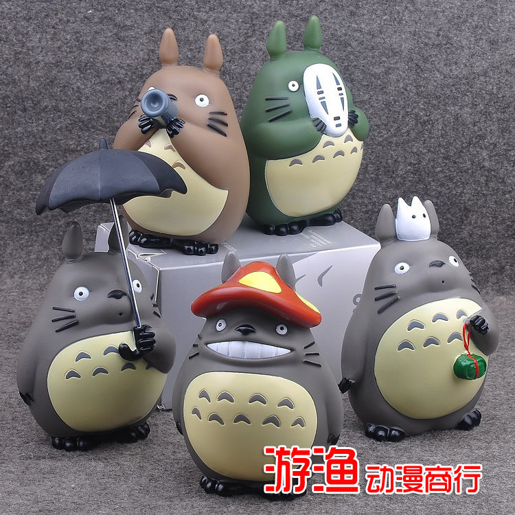 宫崎骏龙猫 摆件玩具公仔手办模型无脸男搪胶汽车摆件家居饰品