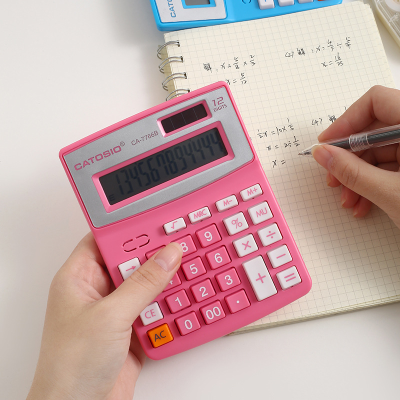 Office Finance Special Computer Wholesale Small Pink Electronic Calculator Cute 12-Bit Multifunctional Computer