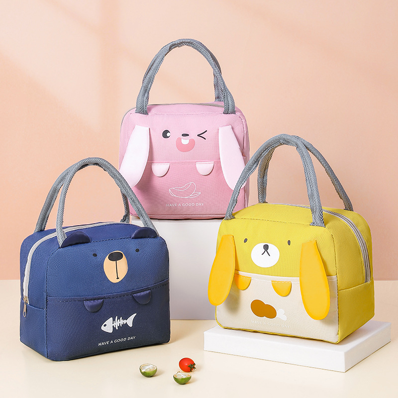 Large Capacity Lunch Box Bag Stereo Cartoon Insulated Bag Lunch Bag Aluminum Foil Portable Lunch Bag