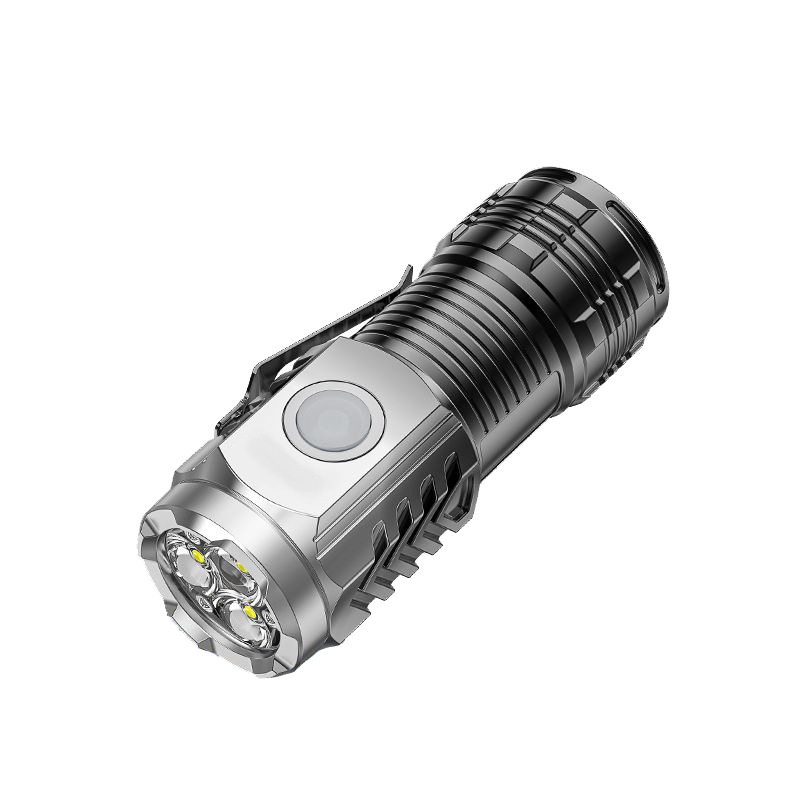 Multi-Functional Flashlight Three-Eye Monster Rechargeable Outdoor Strong Light Mini Household Portable Lock and Load Spray Flashlight