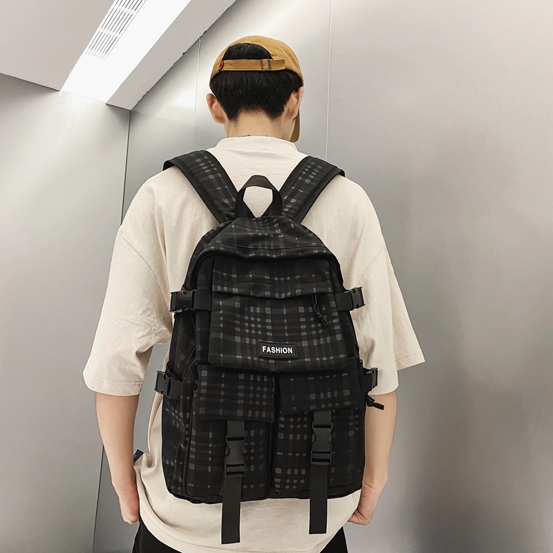 New Schoolbag Men's Simple Flow Travel Backpack Leisure Middle School Student Campus Backpack