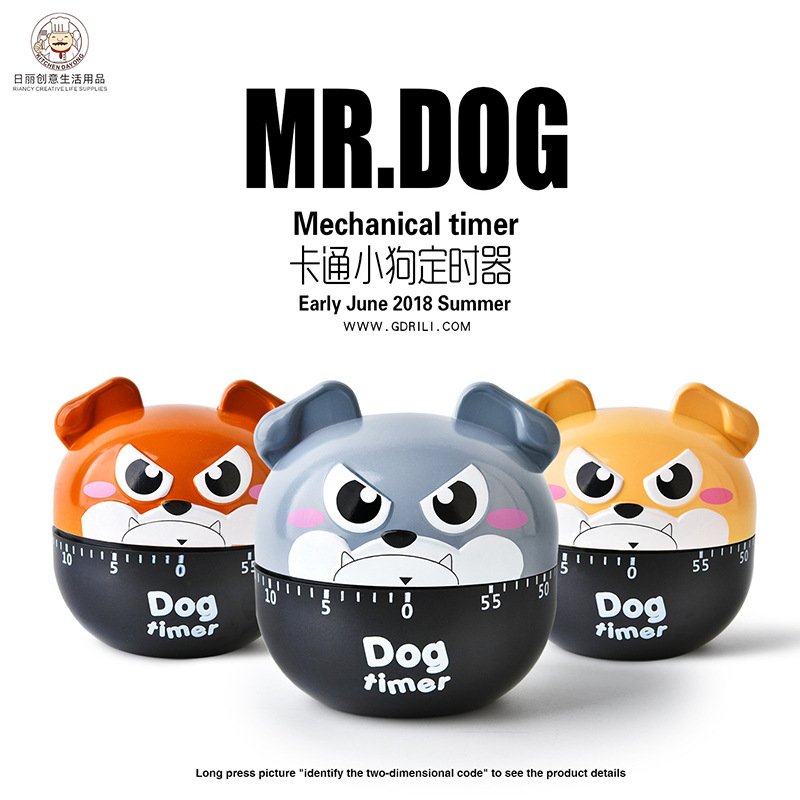 [Factory Straight Hair] New Rb509 Cartoon Puppy Timer Plastic Manual Mechanical Kitchen Timer