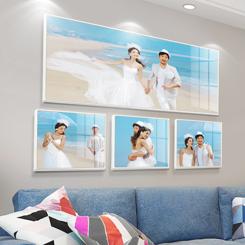婚纱照三连挂相框挂墙放大三联组合套装床头背景结婚照片墙