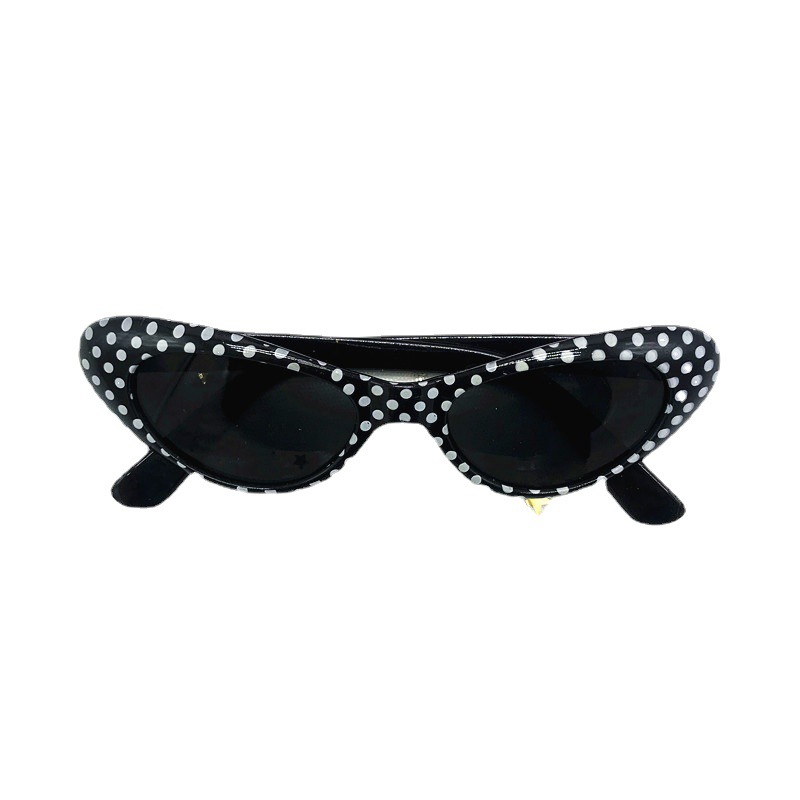 2023 New Black with White Dots Hair Band Fashion All-Match Pearl Necklace Set Polka Dot Personality European and American Glasses