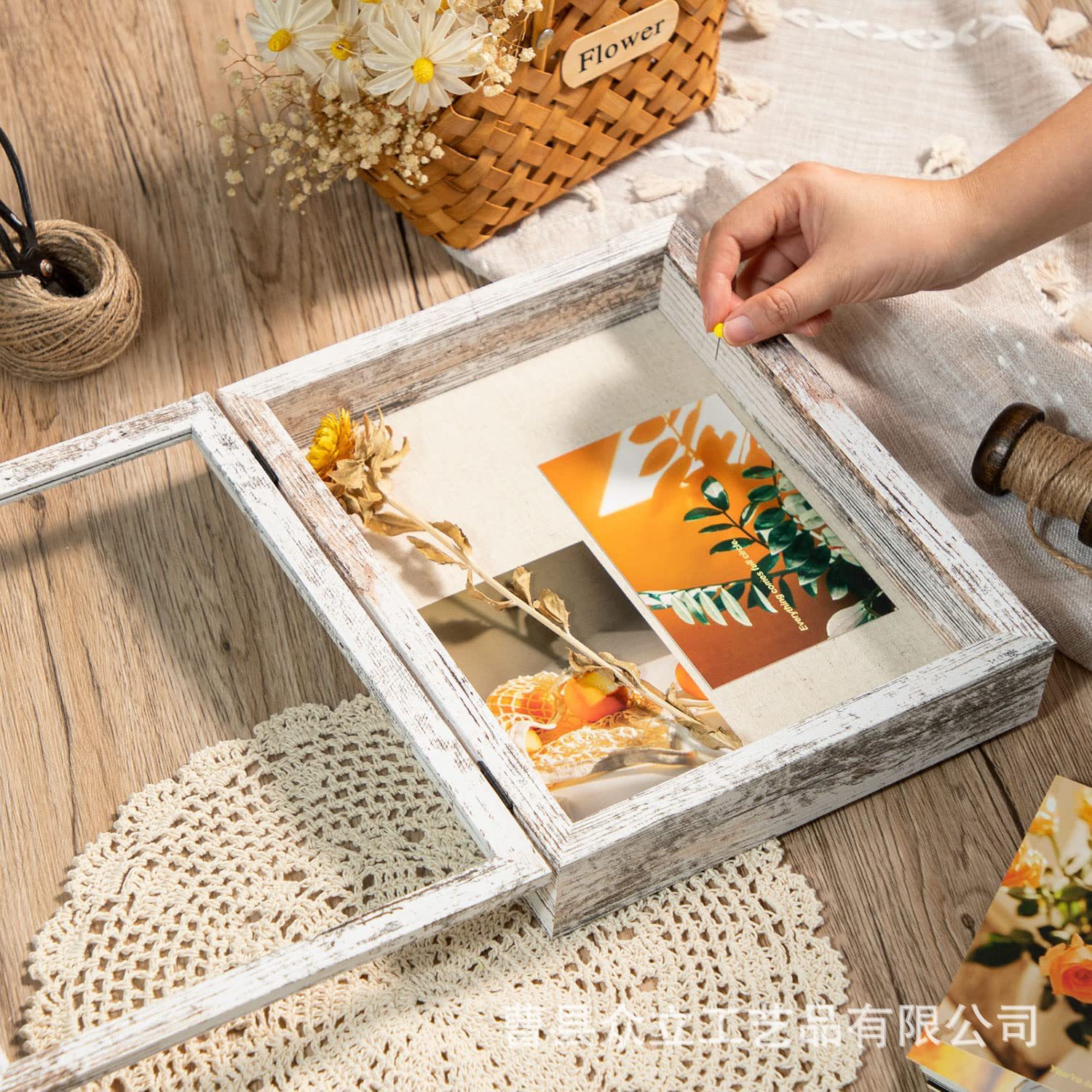 Solid Wood Box Souvenir Medal Display Box Photo Badge Storage Wooden Box Dried Flower Storage Display Box Display Box Can Be Formulated