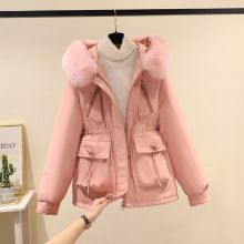 派克服女2024冬季新款加厚短款内里加绒显瘦大毛领羽绒棉服潮外套