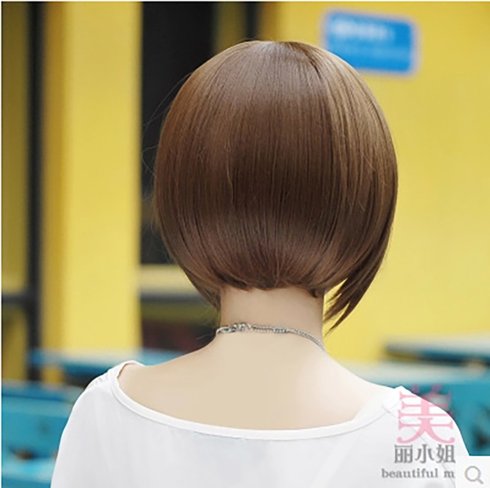 外贸假发女 短发 斜刘海修脸波波头 逼真bobo头蓬松假发厂家批发