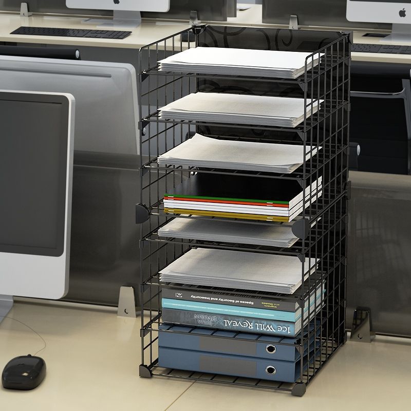 文件分类神器 办公室架子置物架立式落地放资料书桌底下整理架子