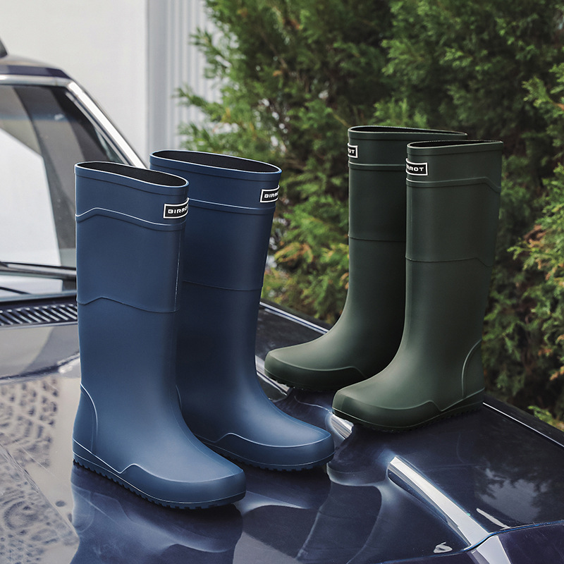 跨境时尚雨鞋男高筒韩版百搭外穿男士雨靴防滑厨房胶鞋防水钓鱼鞋