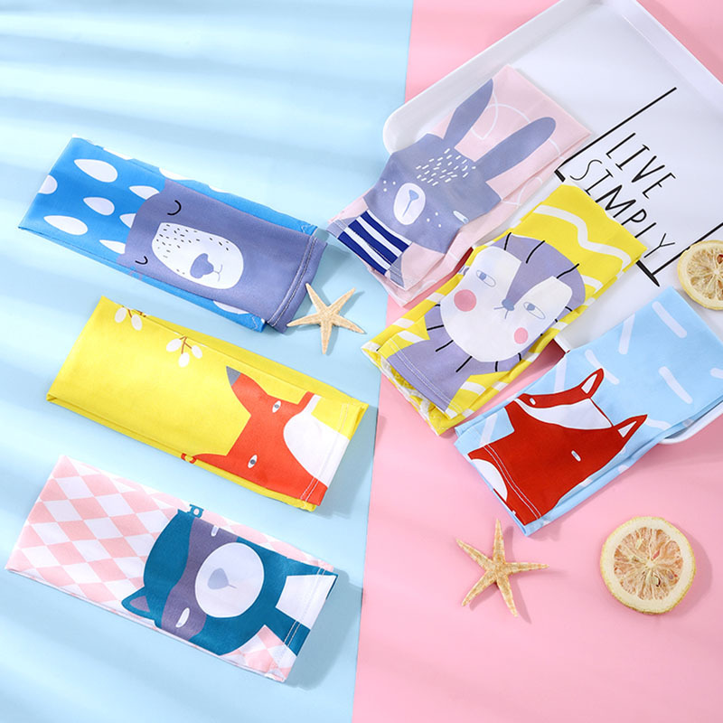 儿童卡通冰丝袖套 夏季冰凉防晒出游防护动物猫咪小熊男女童冰袖