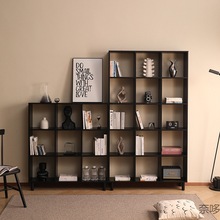 n~北欧实木书架客厅落地书柜简约现代多层组合柜书房格子置物架整