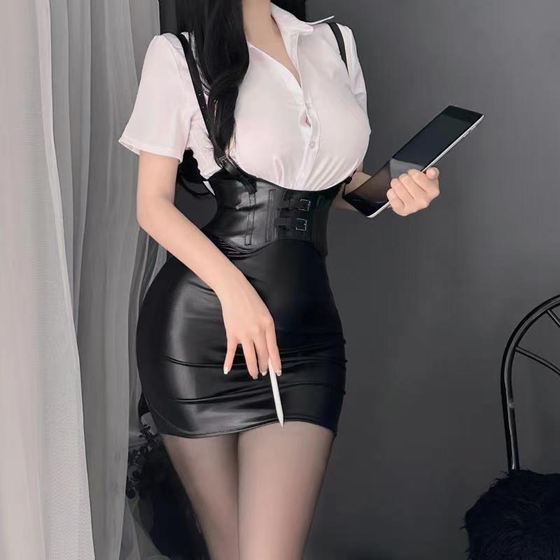 新款情趣内衣女秘书制服诱惑角色扮演教师衬衫皮短裙性感套装代发