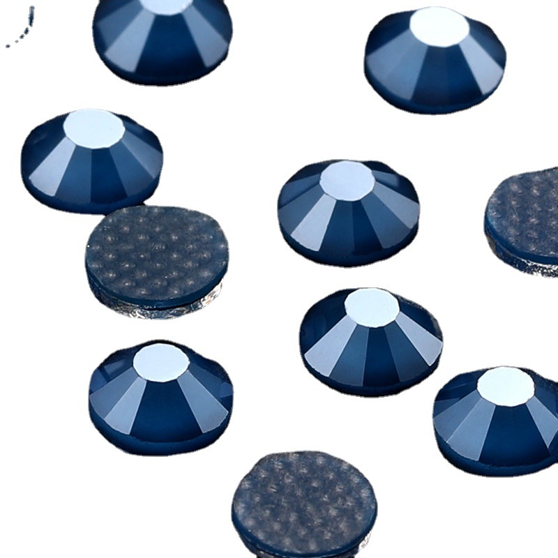 The Manufacturer Now Sells Crystal Huangjia Blue round Bottom Glass Hot Drilling Manicure High-End Clothing Ornament 3mm Solid Czech Diamond