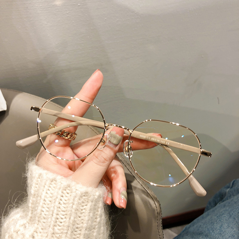 Xiaohongshu Metal Optical Glasses Myopia Face without Makeup Glasses Acetate Frames Frame Danyang Glasses with Myopia Glasses 0955