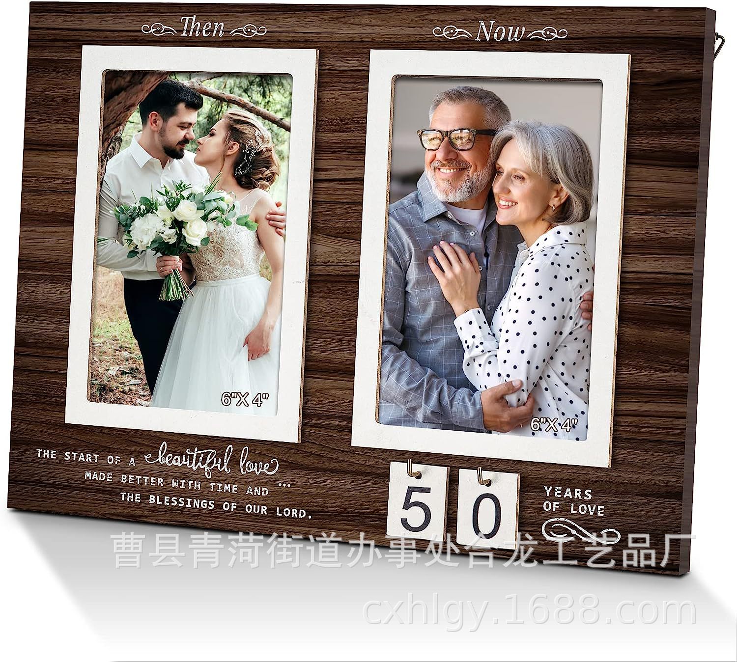 Wooden Wedding Anniversary Photo Frame Engagement Wedding Couple 4*6 Inch Photo Decoration Wedding Anniversary Photo Frame