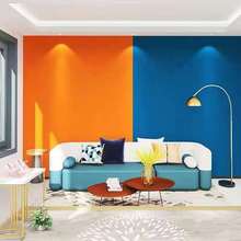 蓝色橙色灰色无缝墙布拼接墙布酒店卧室走廊素色墙布防水防霉防潮