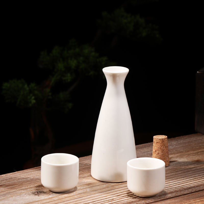 中式二两小酒壶老式仿复古风分酒器陶瓷家用白酒清酒酒具圆口酒壶