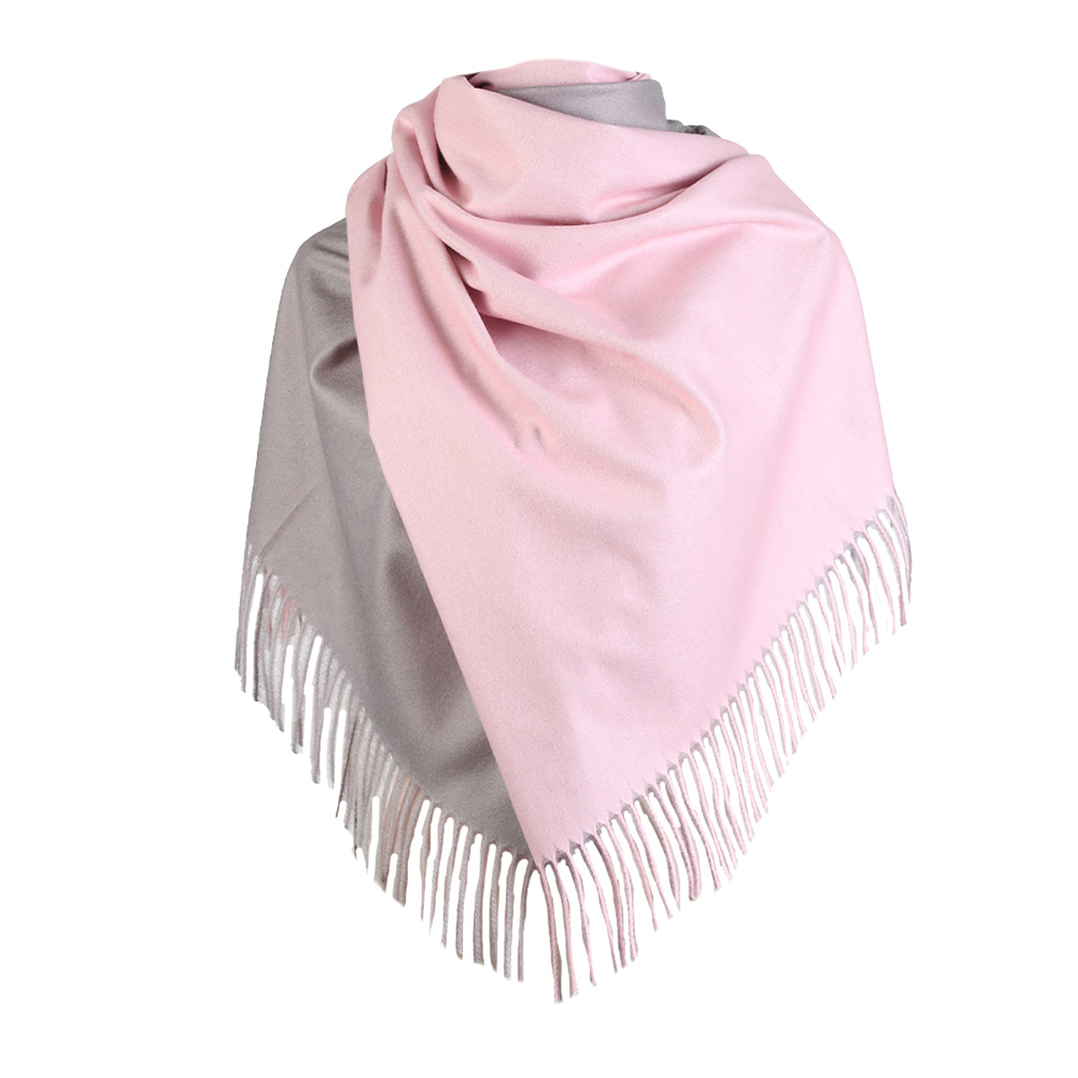 New European and American Fashion All-Match Double-Sided Two-Color Cashmere Scarf Shawl Factory Wholesale Exclusive for Cross-Border