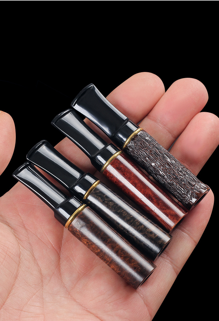 石楠木烟嘴过滤器换芯型可清洗男士粗香烟过滤嘴带活性炭滤芯礼盒