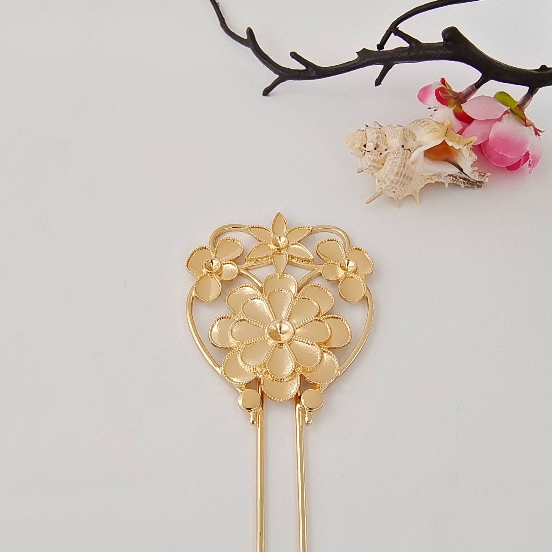 英亿饰品合金加铜电泳保色仿文物款 diy点翠 烧蓝 古风头饰发簪