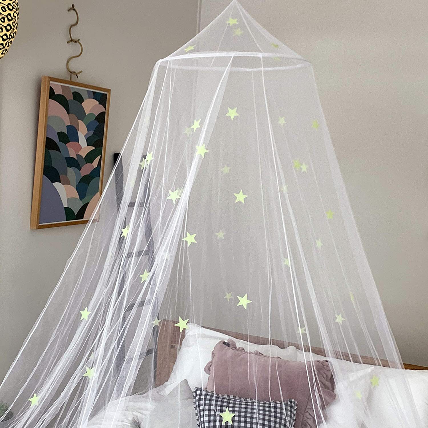 Children's Hanging Bedspread Suitable for Boys and Girls Bed in the Dark Star Luminous Night Star Pattern Suitable for Full Size Bed