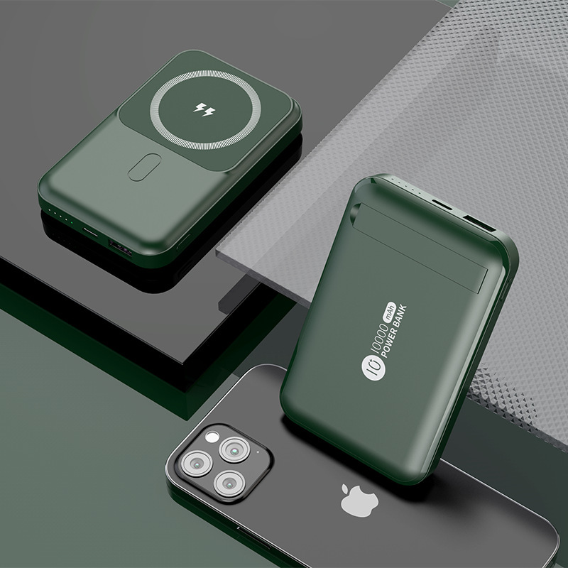 新品magsafe无线移动电源带支架10000毫安大容量 超薄磁吸充电宝