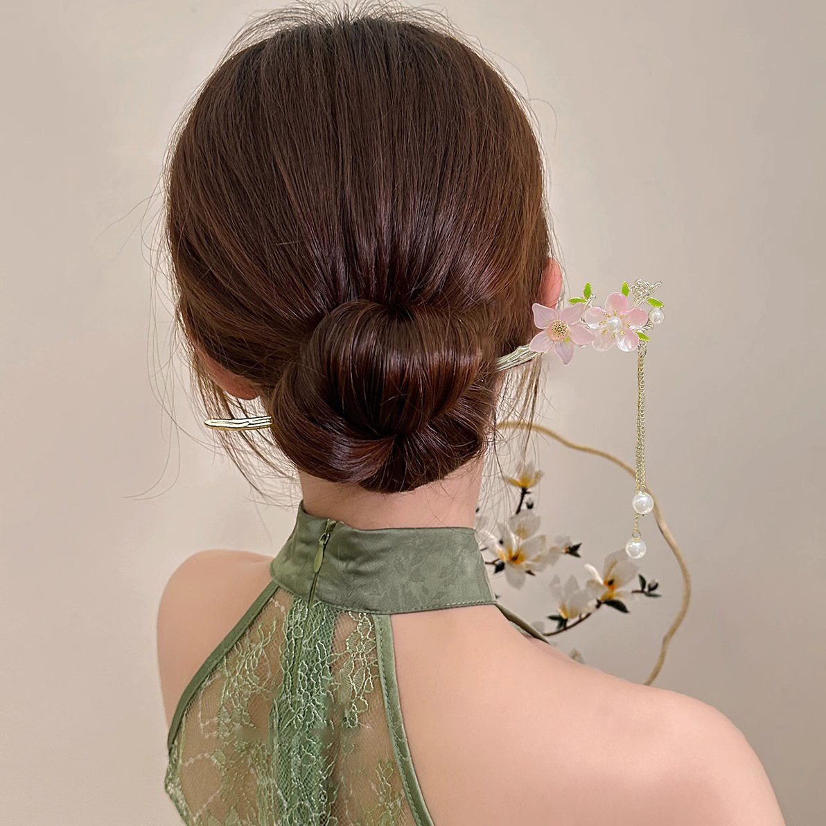 Hairpin Ancient Style High-Grade Updo Metal Tassel Buyao Hairpin Women's New Chinese Simple Modern Cheongsam Hairpin