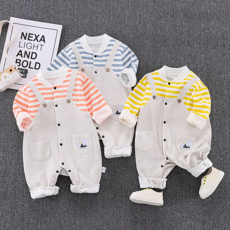 Baby Jumpsuit Spring and Autumn Newborn Long-Sleeved Men's and Women's Baby Cartoon Suit Spring Children Clothes Romper